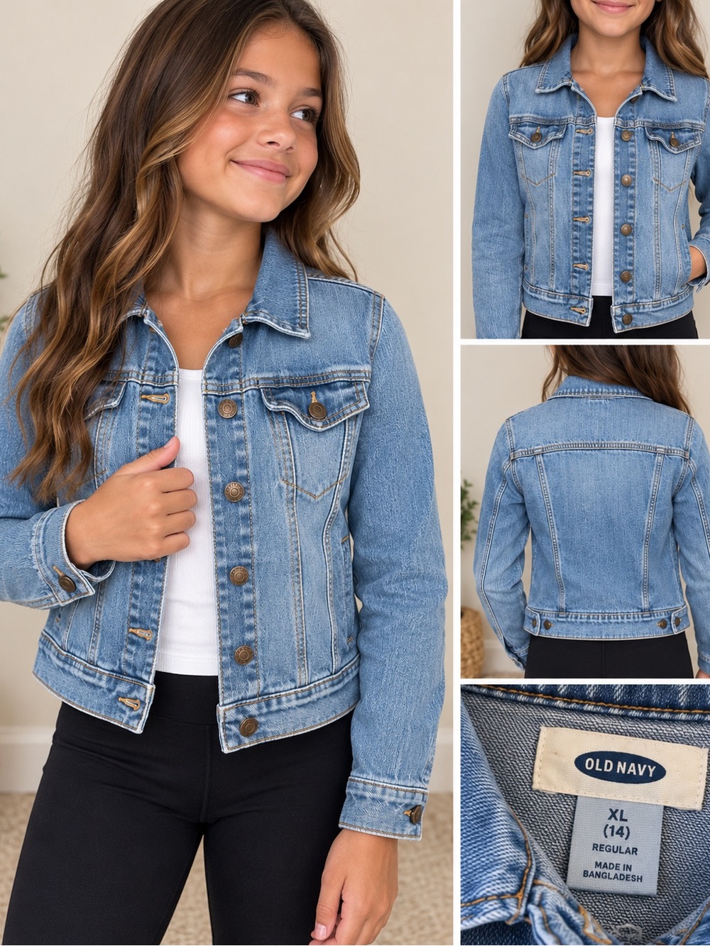 Old Navy Light Blue Denim Jacket for Girls